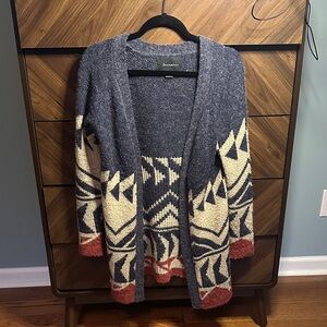 Patterned Open-Front Cardigan Sweater